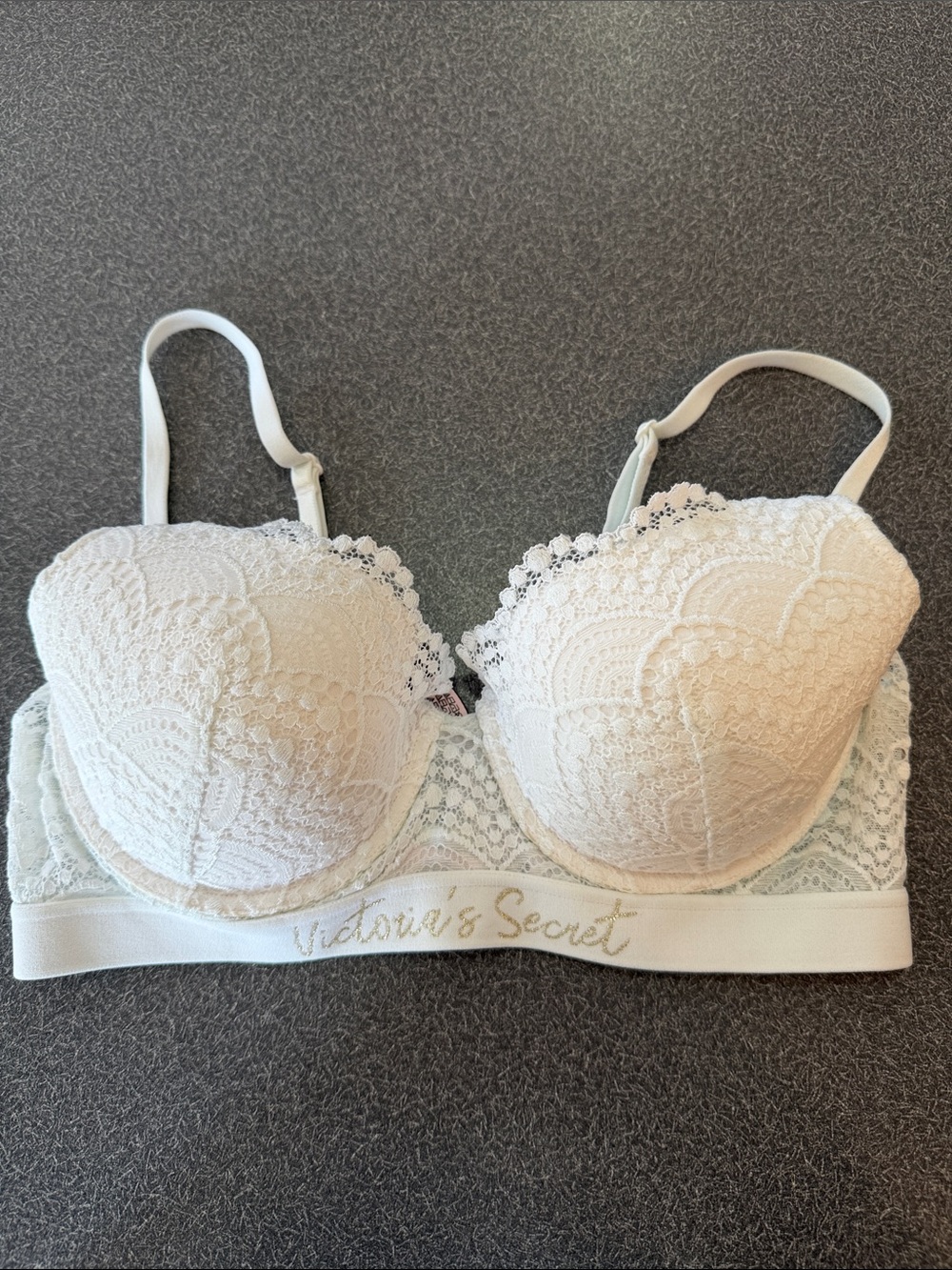 Victoria's Secret Ivory Lace Demi Push-Up Bra